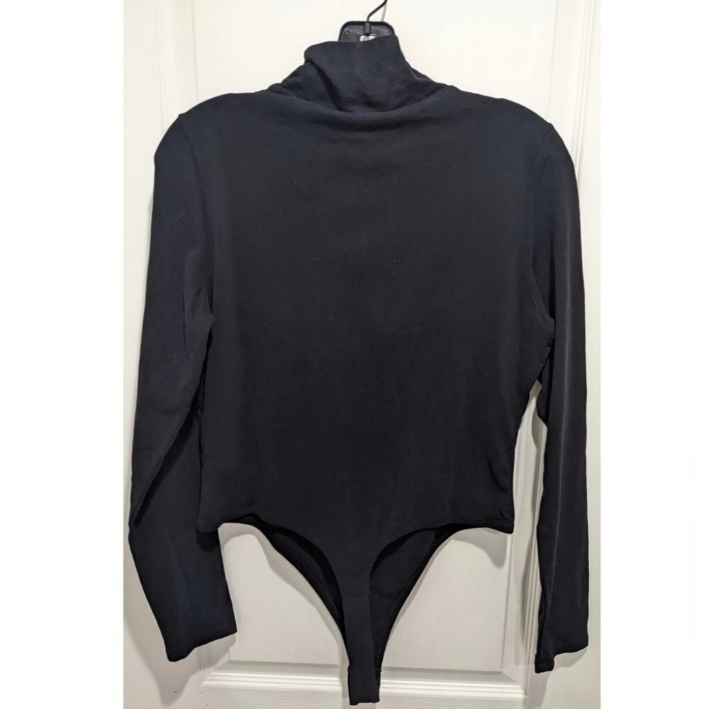 Nwt Reiss | Corrine High Neck Cut-Out Bodysuit In Black - Picture 7 of 12